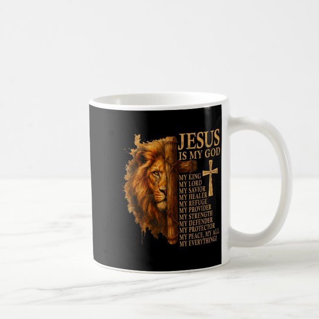 Insrational Lion Of Judah Faith Quote For Men Wome Coffee Mug (Right)