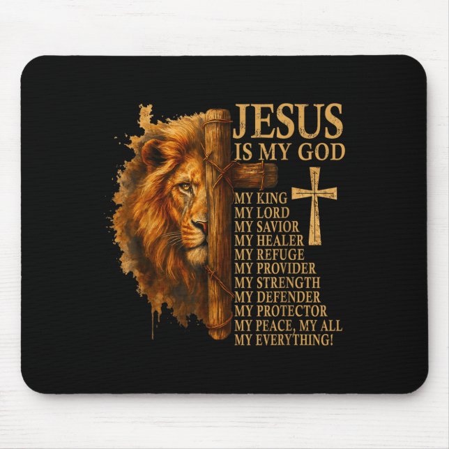 Insrational Lion Of Judah Faith Quote For Men Wome Mouse Mat (Front)