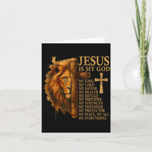 Insrational Lion Of Judah Faith Quote For Men Wome Thank You Card