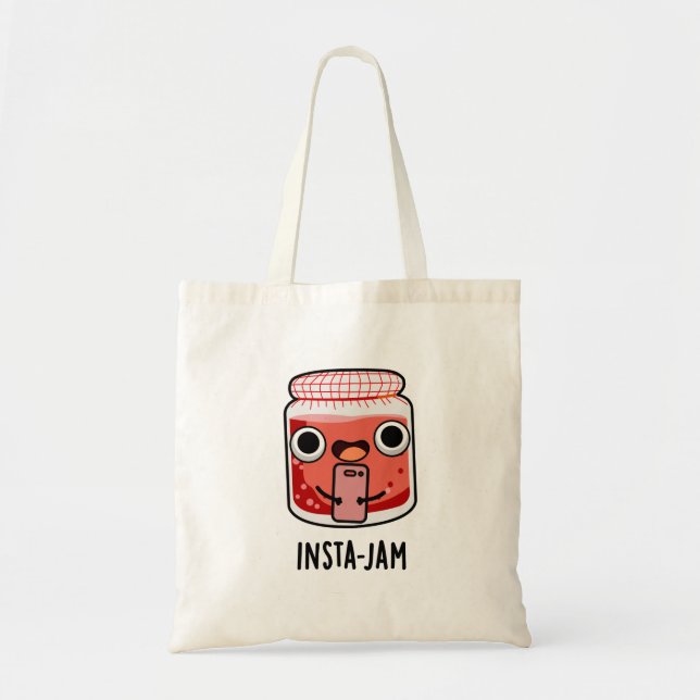 Insta-jam Funny Social Media Jam Pun Tote Bag (Front)