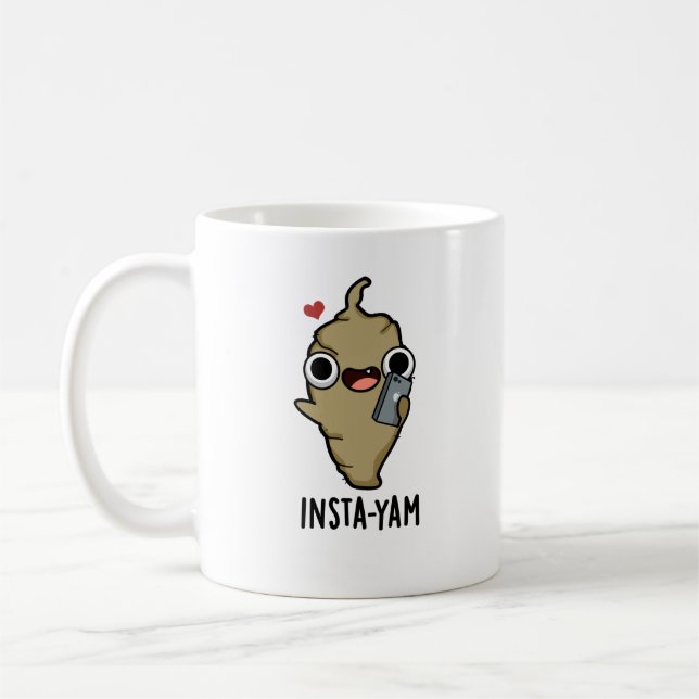 Insta-yam Funny Social Media Veggie Pun  Coffee Mug (Left)