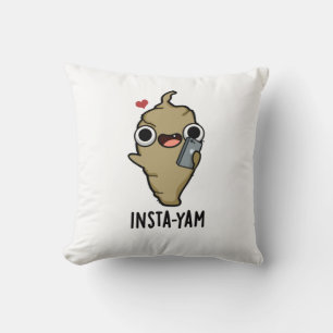 Insta-yam Funny Social Media Veggie Pun  Cushion