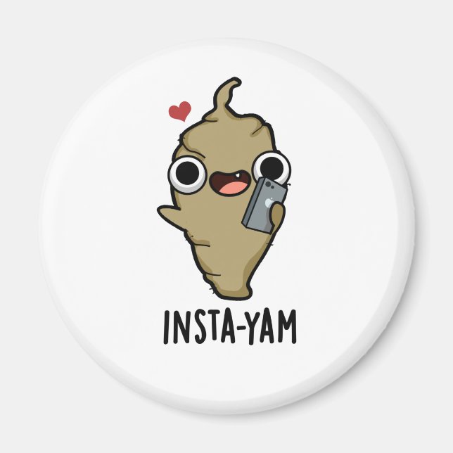 Insta-yam Funny Social Media Veggie Pun  Magnet (Front)