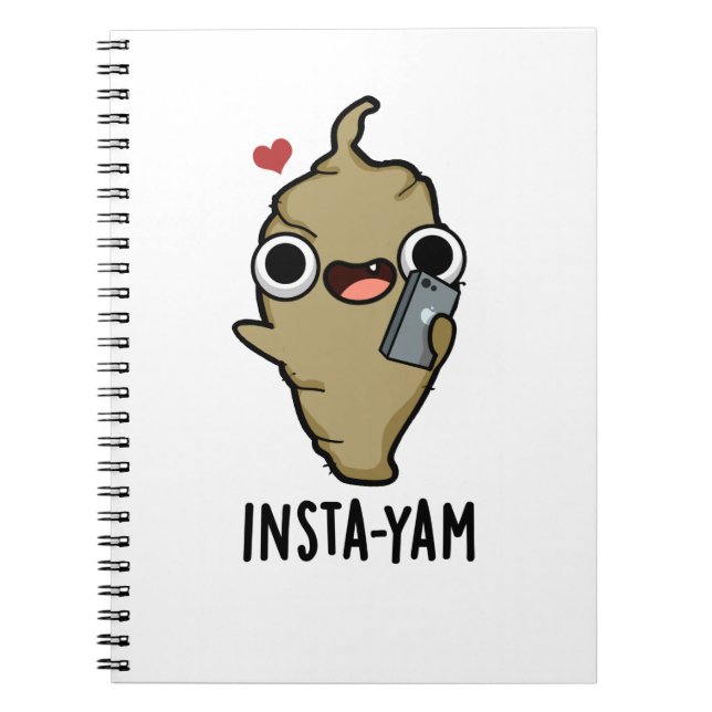 Insta-yam Funny Social Media Veggie Pun  Notebook (Front)