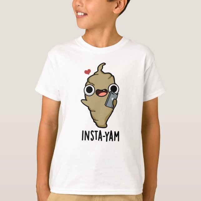 Insta-yam Funny Social Media Veggie Pun  T-Shirt (Front)