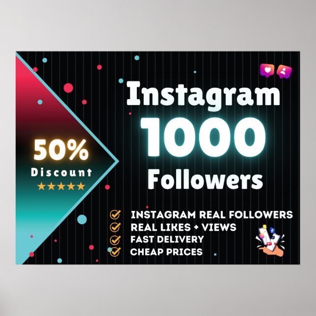 Instagram 1000 Followers | Buy Instagram Followers Poster (Front)