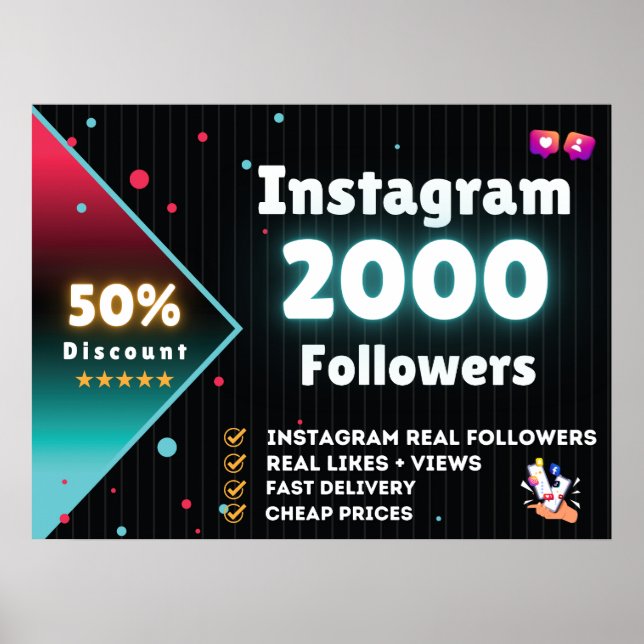 Instagram 2000 Followers | Buy Instagram Followers Poster (Front)