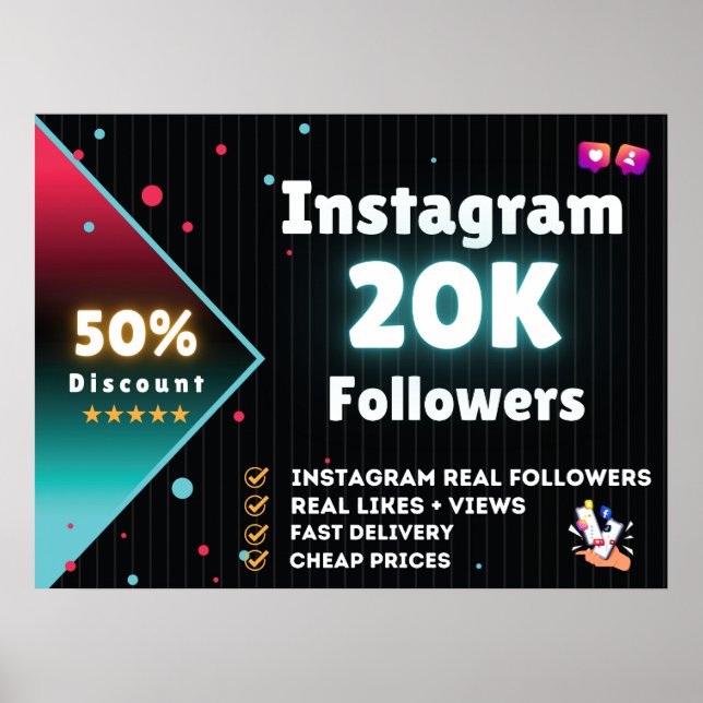 Instagram 20K Followers | Buy Instagram Followers Poster (Front)