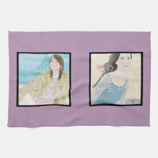 Instagram 2-Photo Custom Violet Kitchen Towel