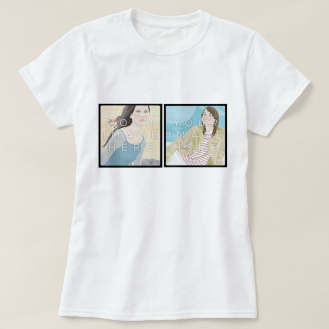 Instagram 2 Photo Personalised Custom Women's Tee (Design Front)
