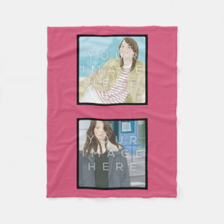 Instagram 2-Photo Pink Custom Fleece Blanket