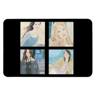 Instagram 4 Photo Personalised Flexi Magnet Design