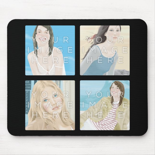 Instagram 4 Photo Personalised Mousepad Designs (Front)