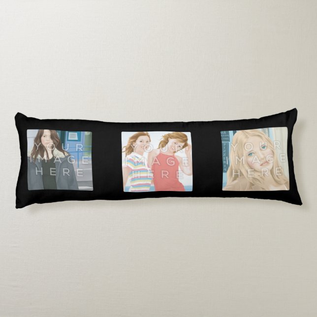 Instagram 6-Photo Black Custom Body Pillow (Back)