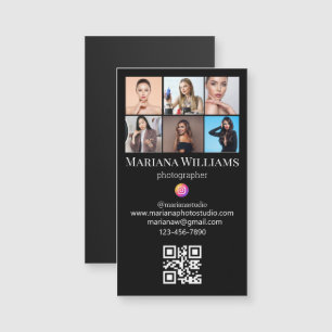 instagram 6 photos qr code black business magnet