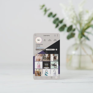 Instagram Business Card QR Code Green Busines Card