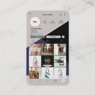 Instagram Business Card QR Code Green Busines Card