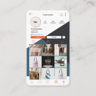 Instagram Business Card QR Code Logo Busines Card