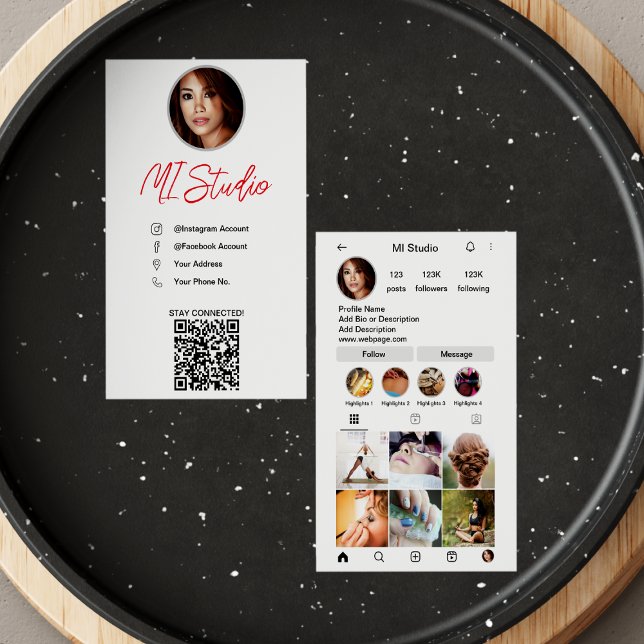 Instagram Business Cards, Influencer, Aesthetician Business Card (Creator Uploaded)