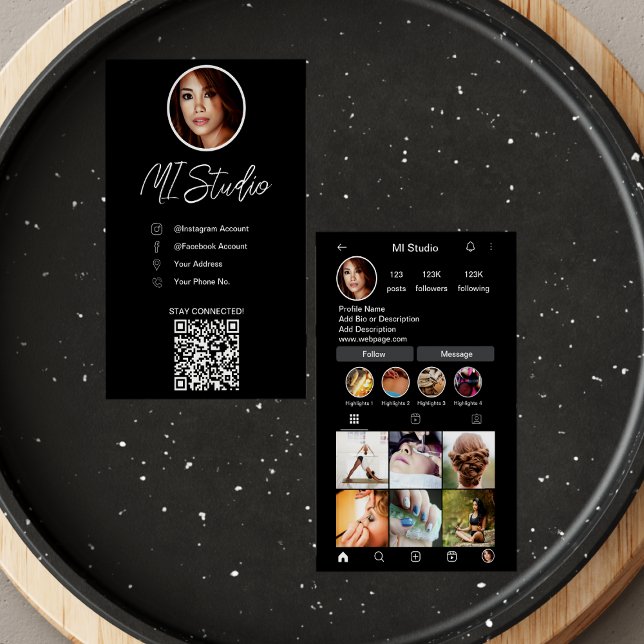 Instagram Business Cards, Influencer, Aesthetician Business Card (Creator Uploaded)