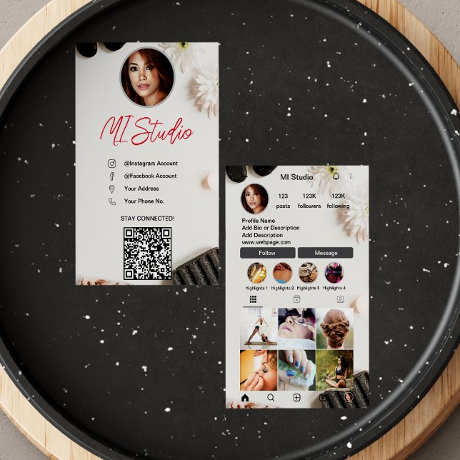 Instagram Business Cards, Influencer, Aesthetician Business Card (Creator Uploaded)
