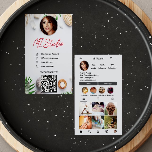Instagram Business Cards, Influencer, Aesthetician Business Card (Creator Uploaded)