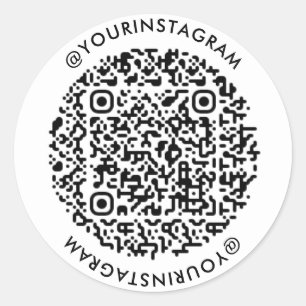 instagram business social media modern qr code classic round sticker