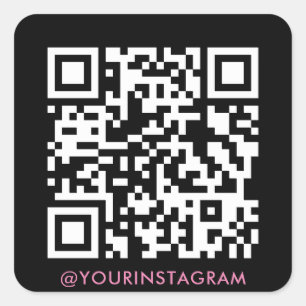 instagram business social media modern qr code square sticker