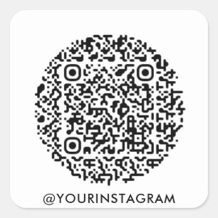 instagram business social media modern qr code square sticker