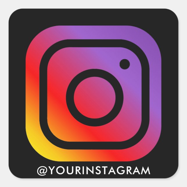 instagram business social media simple modern square sticker (Front)