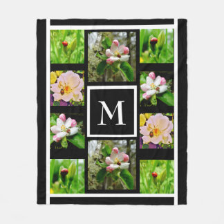 Instagram collage your pictures custom monogram fleece blanket