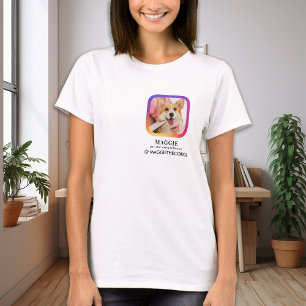 Instagram Custom Photo Social Media Pet Influencer T-Shirt