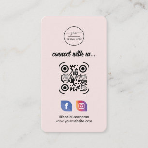 Instagram Facebook QR Code Social Media Pink Bus Business Card
