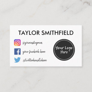 Instagram facebook twitter business card