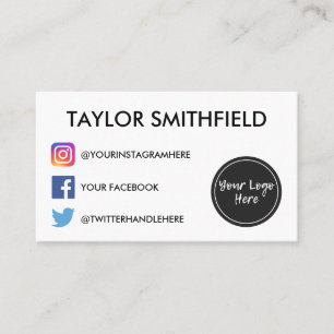 Instagram facebook twitter business card
