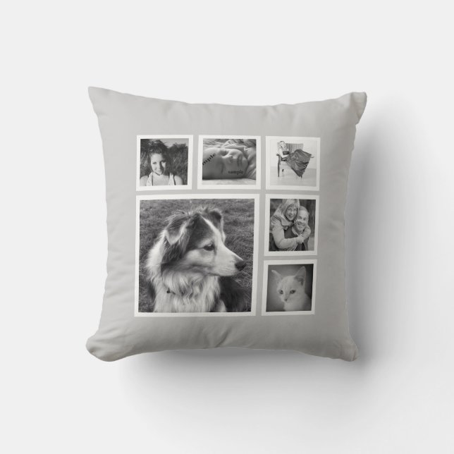 Instagram Family Photo Collage with Featured Image Cushion (Front)