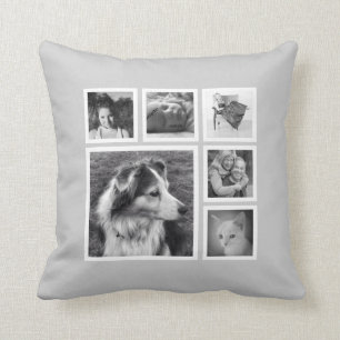 Instagram Family Photo Collage with Featured Image Cushion