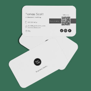 Instagram Follow Us Qr Code Black Business Card