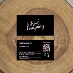 Instagram Follow Us Qr Code Pink Script Business Card