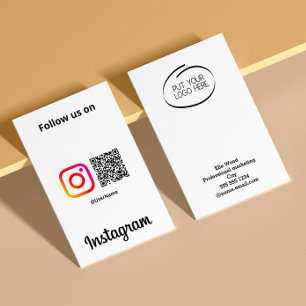 Instagram Follow Us Qr Code Trendy Social Media Business Card