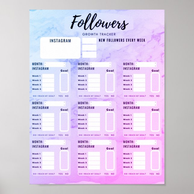 INSTAGRAM FOLLOWERS GROWTH TRACKER POSTER (Front)
