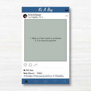 Instagram Frame Baby Shower Party Prop Photo Booth Poster