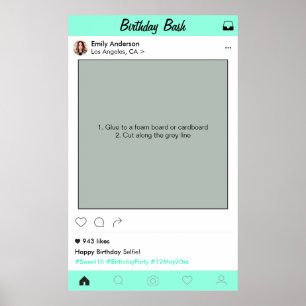 Instagram Frame Birthday Party Prop Photo Booth Poster