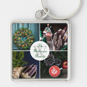 Instagram Hygge Christmas Personalised Photo Grid Key Ring