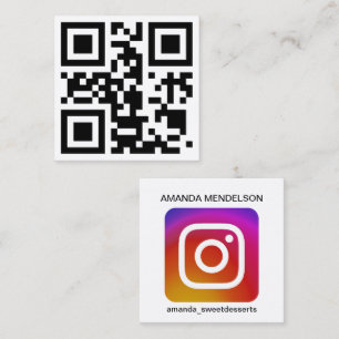 Instagram icon and QR code business card