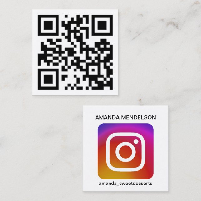 Instagram icon and QR code business card (Front/Back)