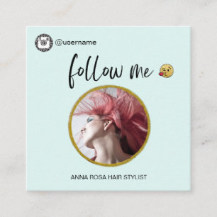 *~* INSTAGRAM - Icons Social Media Emoji QR code   Square Business Card