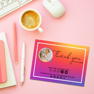 Instagram Influencer Professional Thankyou Cards