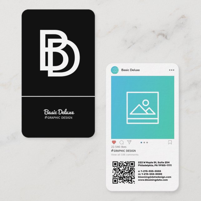 Instagram-Inspired Modern Business Card (Front/Back)