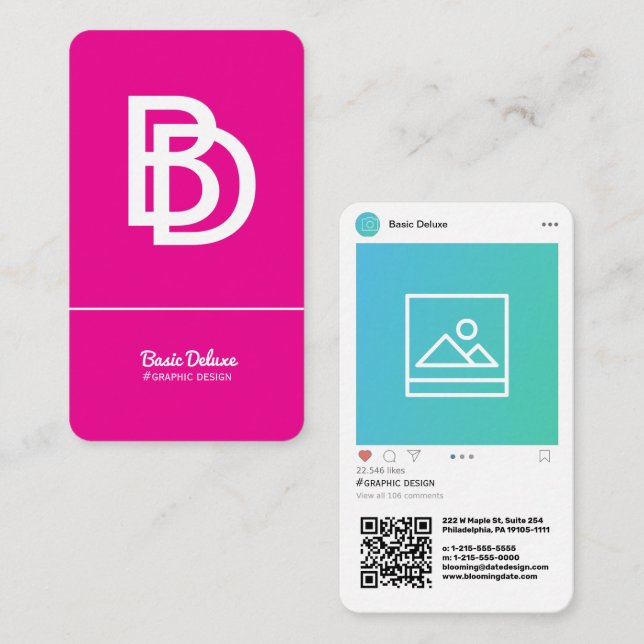 Instagram-Inspired Modern Business Card (Front/Back)